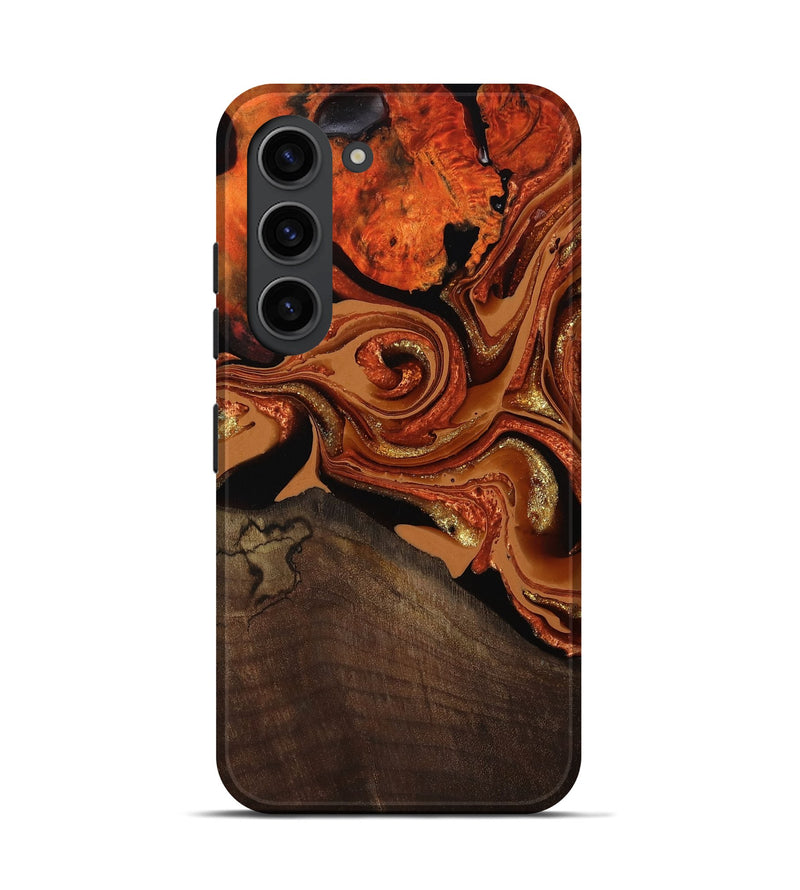 Galaxy S23 Wood Live Edge Phone Case - Cyrus (Red, 801741)