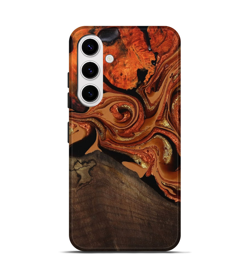 Galaxy S25 Wood Live Edge Phone Case - Cyrus (Red, 801741)