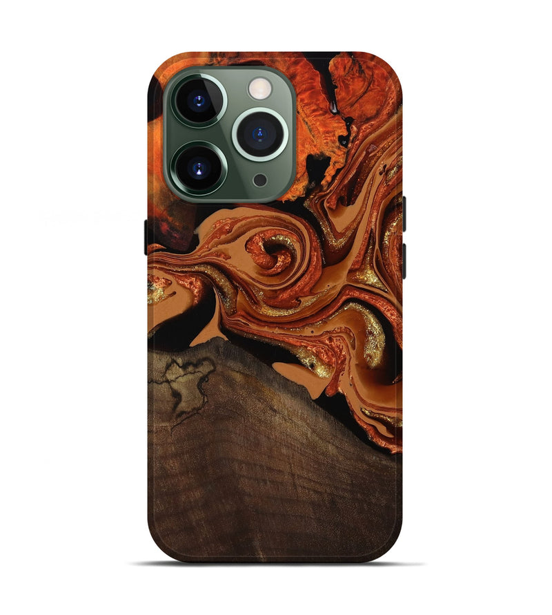 iPhone 13 Pro Wood Live Edge Phone Case - Cyrus (Red, 801741)