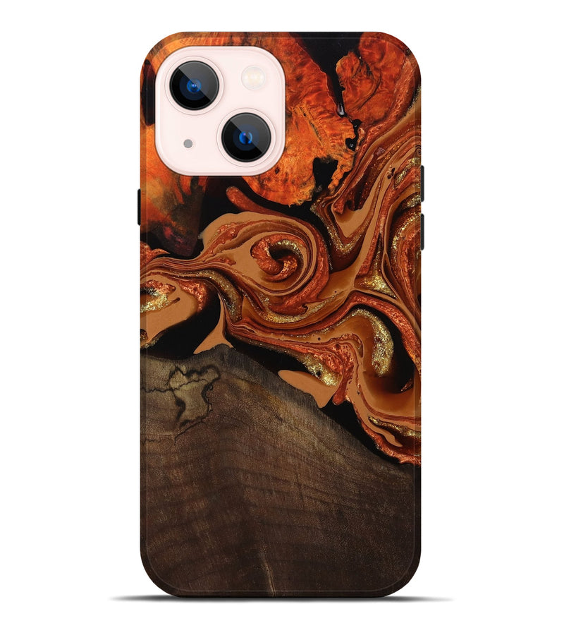 iPhone 14 Plus Wood Live Edge Phone Case - Cyrus (Red, 801741)