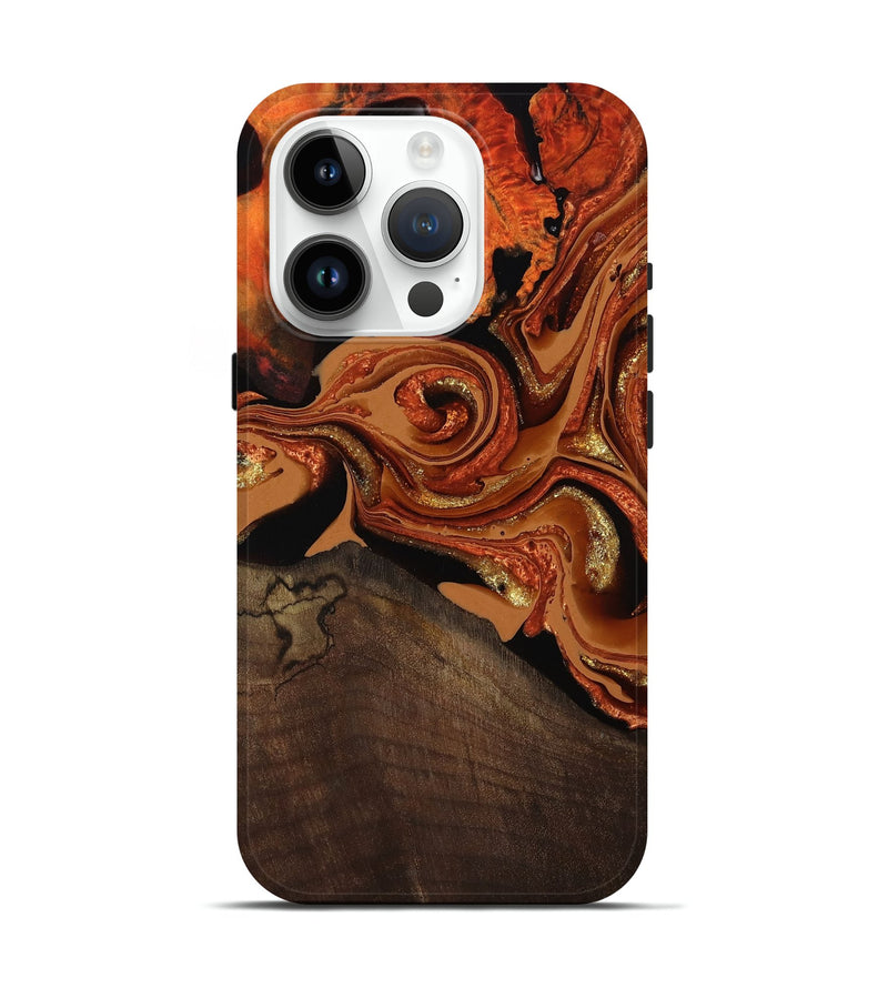 iPhone 15 Pro Wood Live Edge Phone Case - Cyrus (Red, 801741)