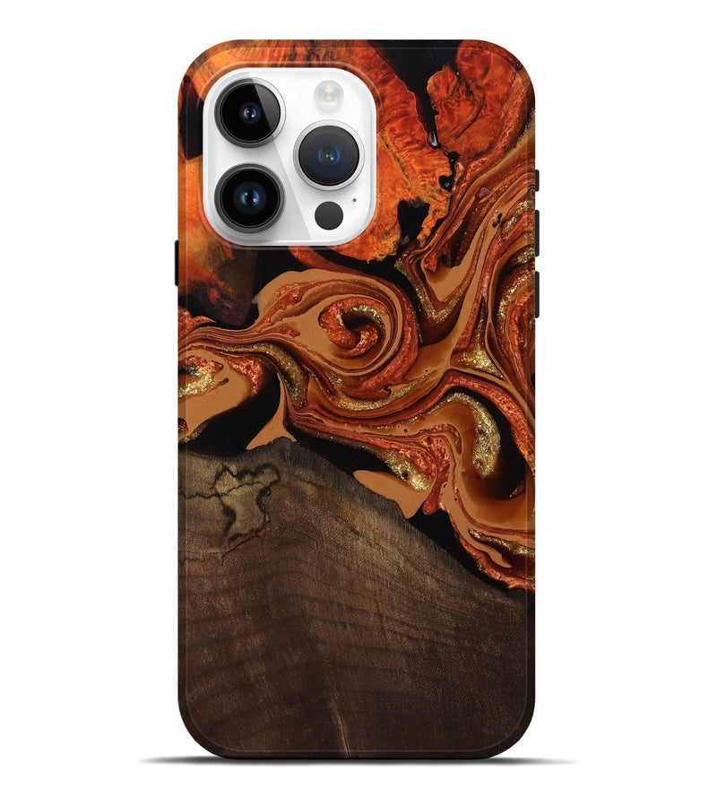 iPhone 15 Pro Max Wood Live Edge Phone Case - Cyrus (Red, 801741)