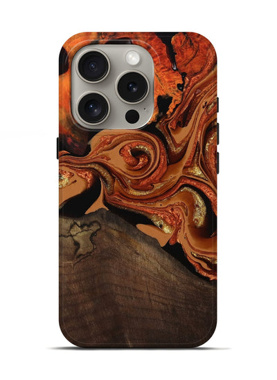 iPhone 16 Pro Wood Live Edge Phone Case - Cyrus (Red, 801741)