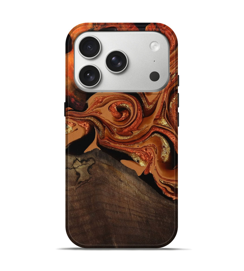 iPhone 17 Pro Wood Live Edge Phone Case - Cyrus (Red, 801741)