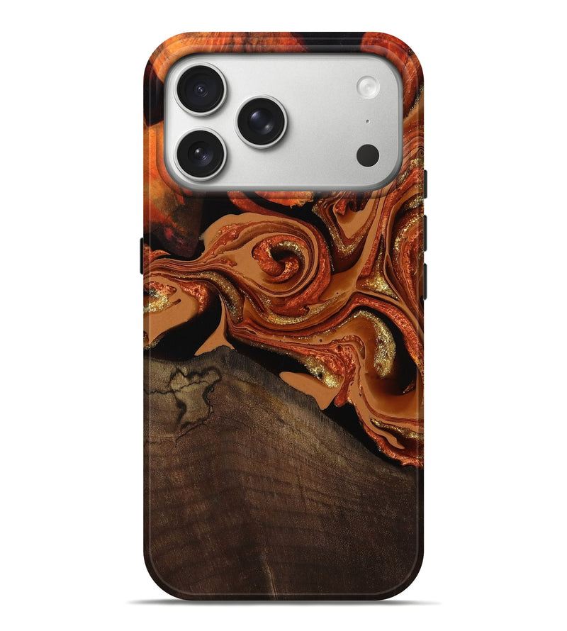 iPhone 17 Pro Max Wood Live Edge Phone Case - Cyrus (Red, 801741)