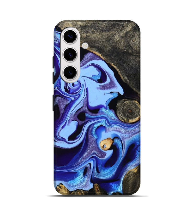 Galaxy S25 Wood Live Edge Phone Case - Katia (Blue, 801742)