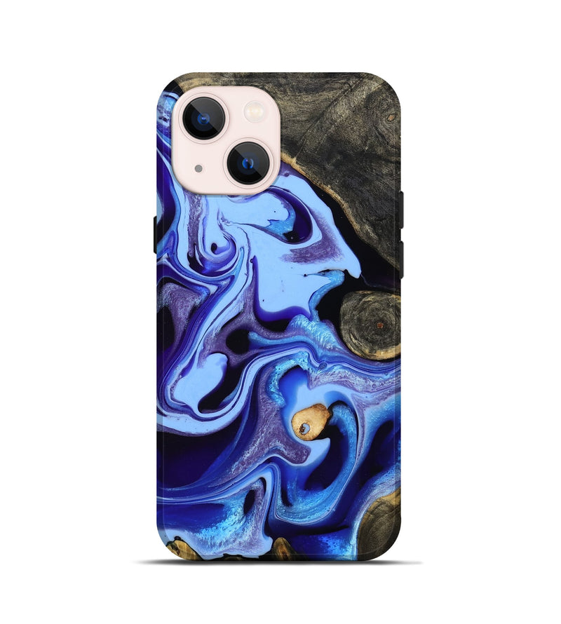 iPhone 13 mini Wood Live Edge Phone Case - Katia (Blue, 801742)