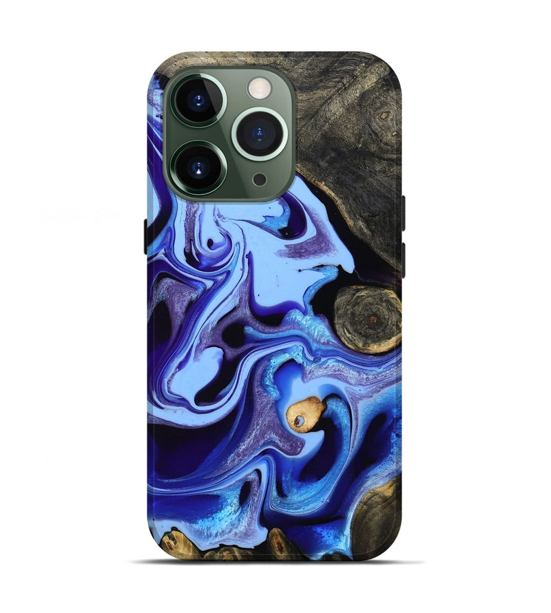 iPhone 13 Pro Wood Live Edge Phone Case - Katia (Blue, 801742)