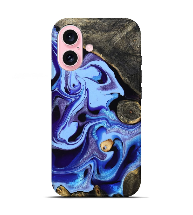 iPhone 17 Wood Live Edge Phone Case - Katia (Blue, 801742)