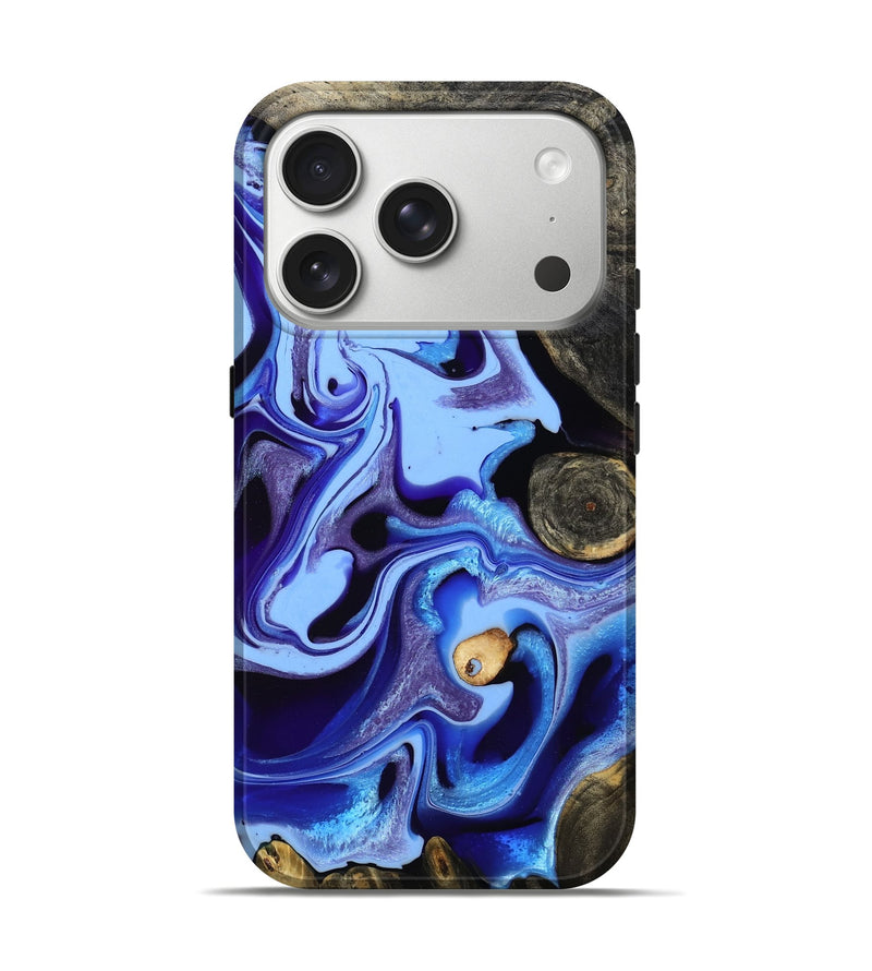 iPhone 17 Pro Wood Live Edge Phone Case - Katia (Blue, 801742)