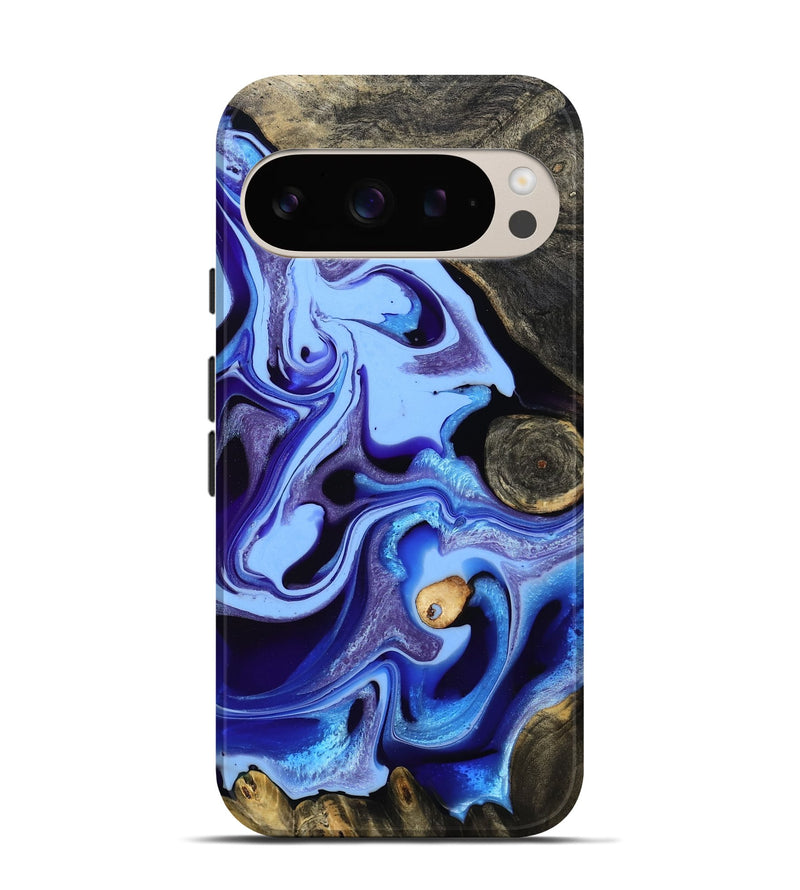 Pixel 9 Wood Live Edge Phone Case - Katia (Blue, 801742)