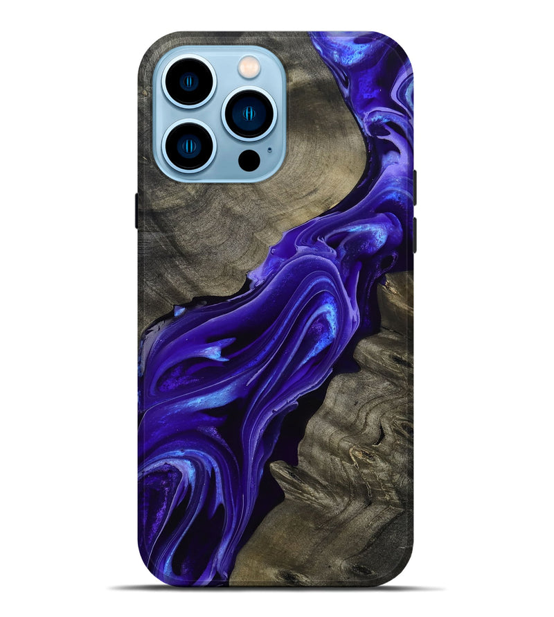 iPhone 14 Pro Max Wood Live Edge Phone Case - Lora (Purple, 801743)