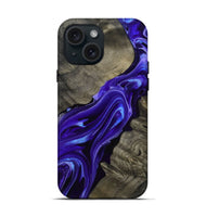 iPhone 15 Wood Live Edge Phone Case - Lora (Purple, 801743)