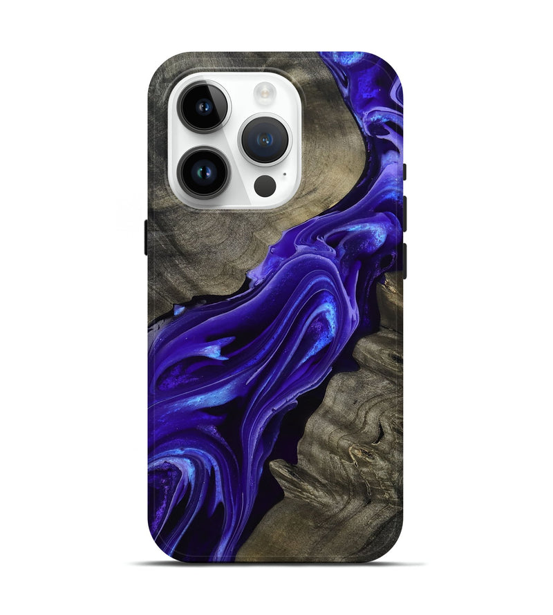 iPhone 15 Pro Wood Live Edge Phone Case - Lora (Purple, 801743)