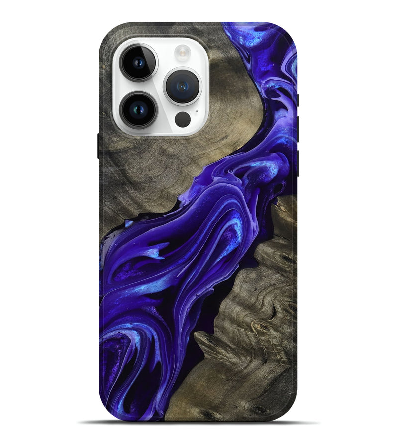 iPhone 15 Pro Max Wood Live Edge Phone Case - Lora (Purple, 801743)