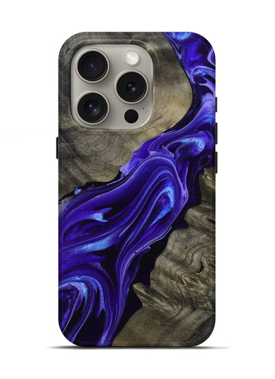 iPhone 16 Pro Wood Live Edge Phone Case - Lora (Purple, 801743)