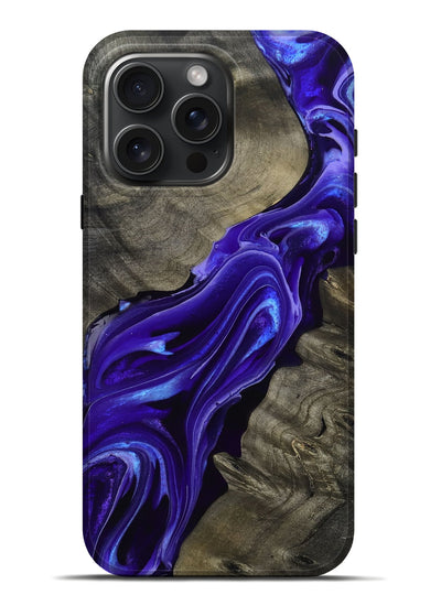 iPhone 16 Pro Max Wood Live Edge Phone Case - Lora (Purple, 801743)