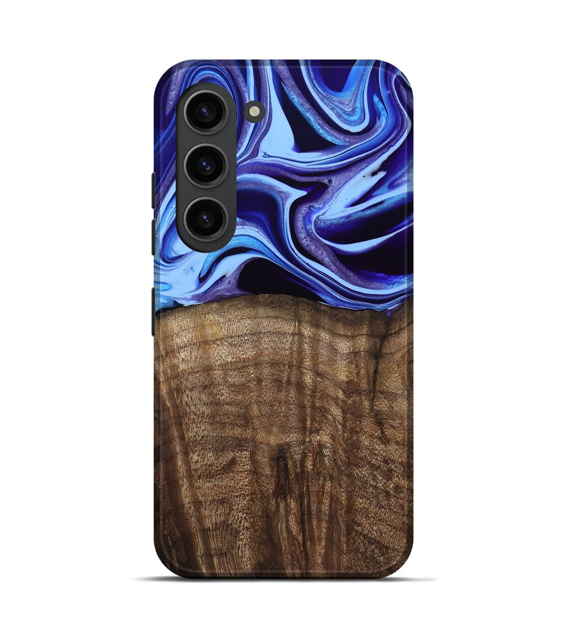 Galaxy S23 Wood Live Edge Phone Case - Stoney (Blue, 801744)