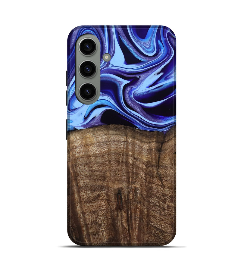 Galaxy S24 Wood Live Edge Phone Case - Stoney (Blue, 801744)