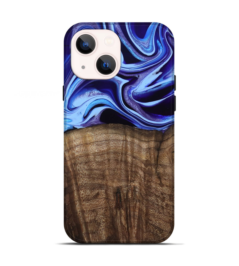 iPhone 13 Wood Live Edge Phone Case - Stoney (Blue, 801744)