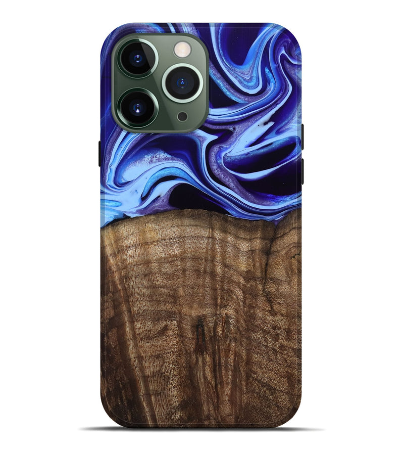 iPhone 13 Pro Max Wood Live Edge Phone Case - Stoney (Blue, 801744)
