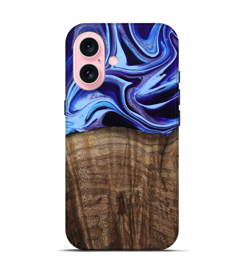 iPhone 17 Wood Live Edge Phone Case - Stoney (Blue, 801744)