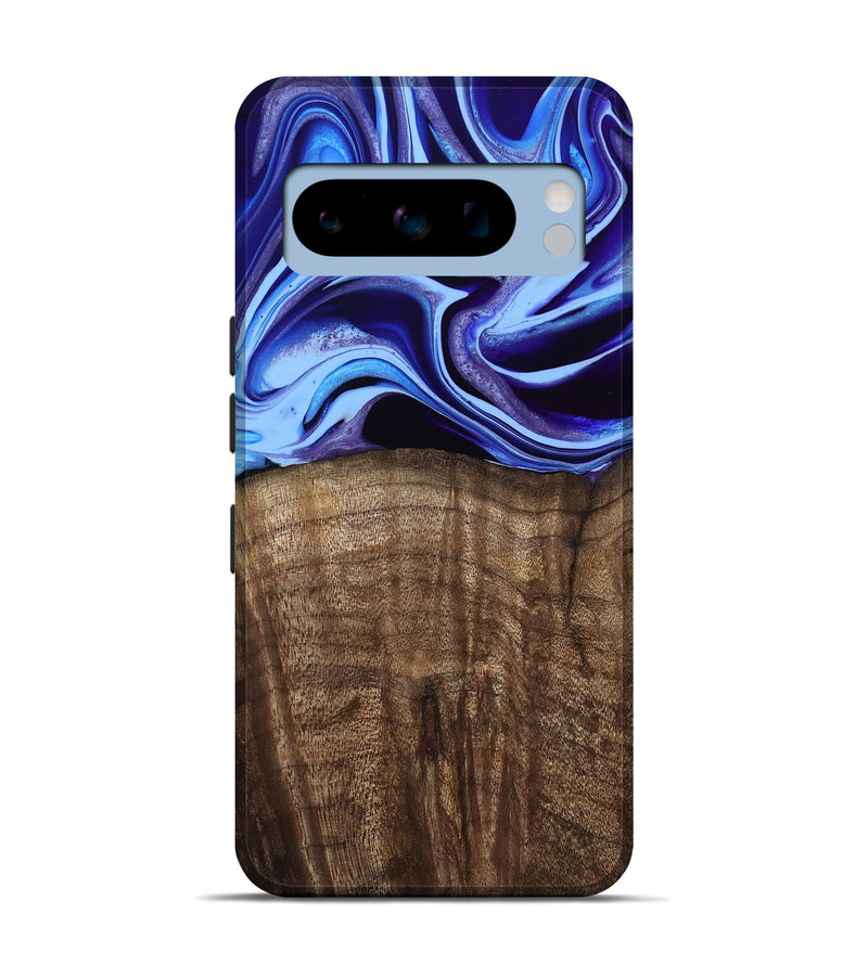 Pixel 8 Pro Wood Live Edge Phone Case - Stoney (Blue, 801744)