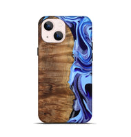 iPhone 13 mini Wood Live Edge Phone Case - Flynn (Blue, 801745)