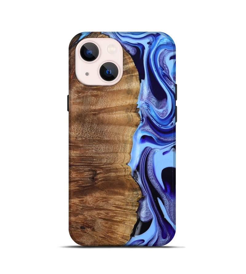 iPhone 13 mini Wood Live Edge Phone Case - Flynn (Blue, 801745)