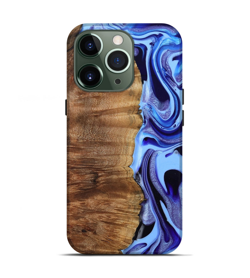 iPhone 13 Pro Wood Live Edge Phone Case - Flynn (Blue, 801745)