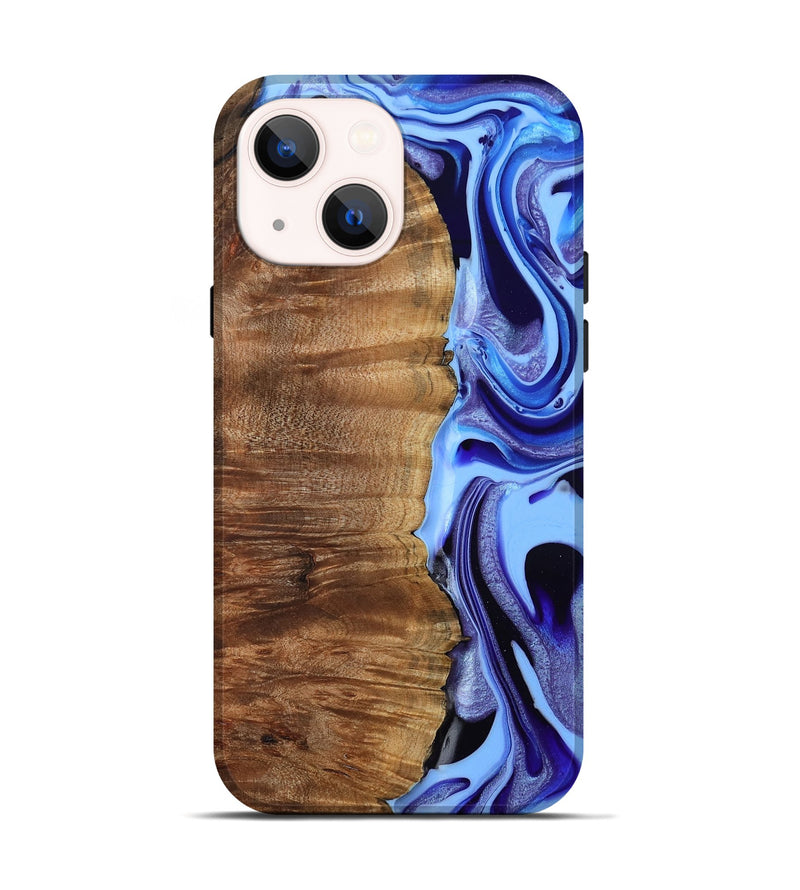 iPhone 14 Wood Live Edge Phone Case - Flynn (Blue, 801745)