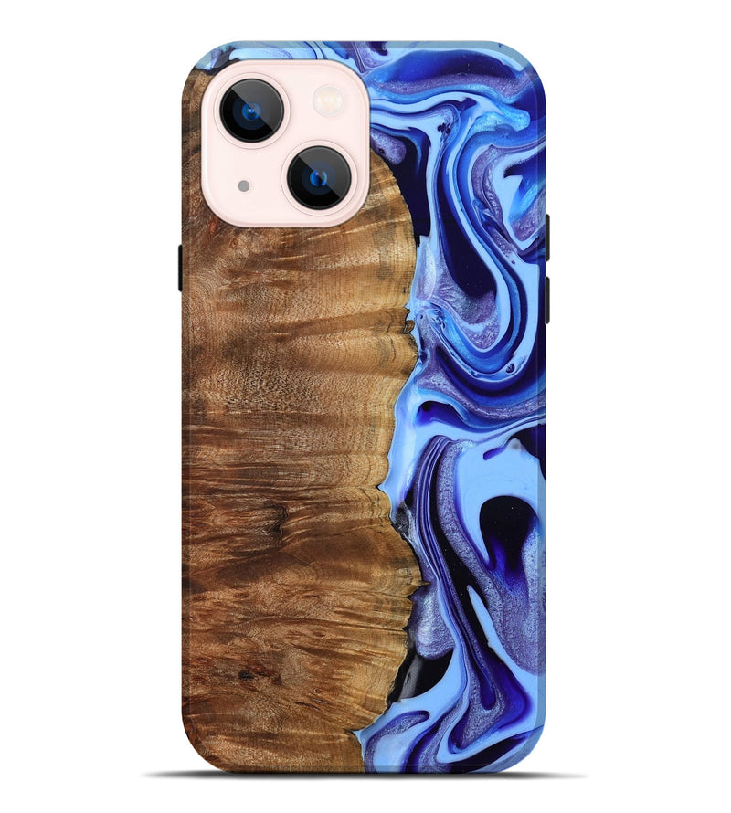 iPhone 14 Plus Wood Live Edge Phone Case - Flynn (Blue, 801745)