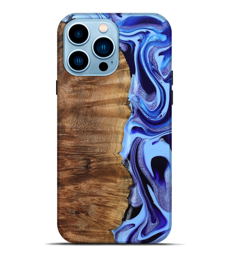iPhone 14 Pro Max Wood Live Edge Phone Case - Flynn (Blue, 801745)