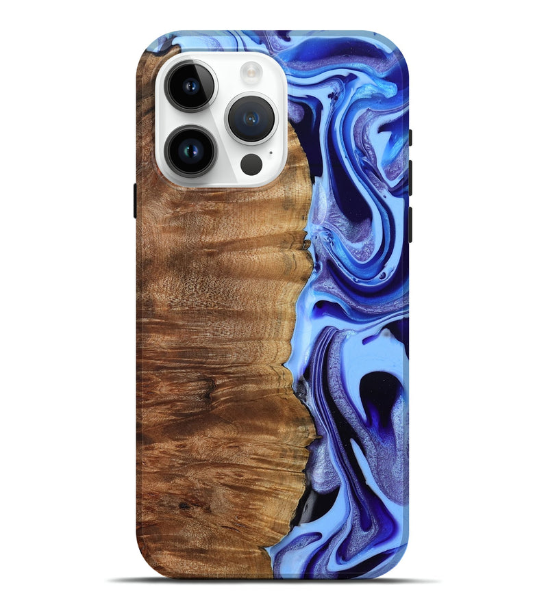 iPhone 15 Pro Max Wood Live Edge Phone Case - Flynn (Blue, 801745)