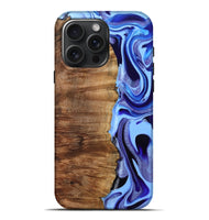 iPhone 16 Pro Max Wood Live Edge Phone Case - Flynn (Blue, 801745)