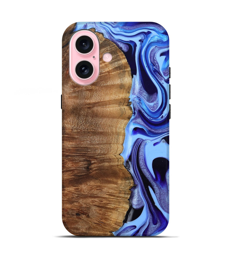iPhone 17 Wood Live Edge Phone Case - Flynn (Blue, 801745)