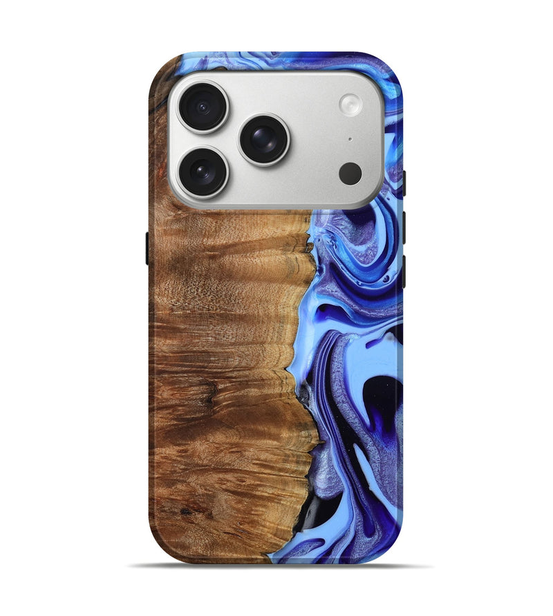 iPhone 17 Pro Wood Live Edge Phone Case - Flynn (Blue, 801745)