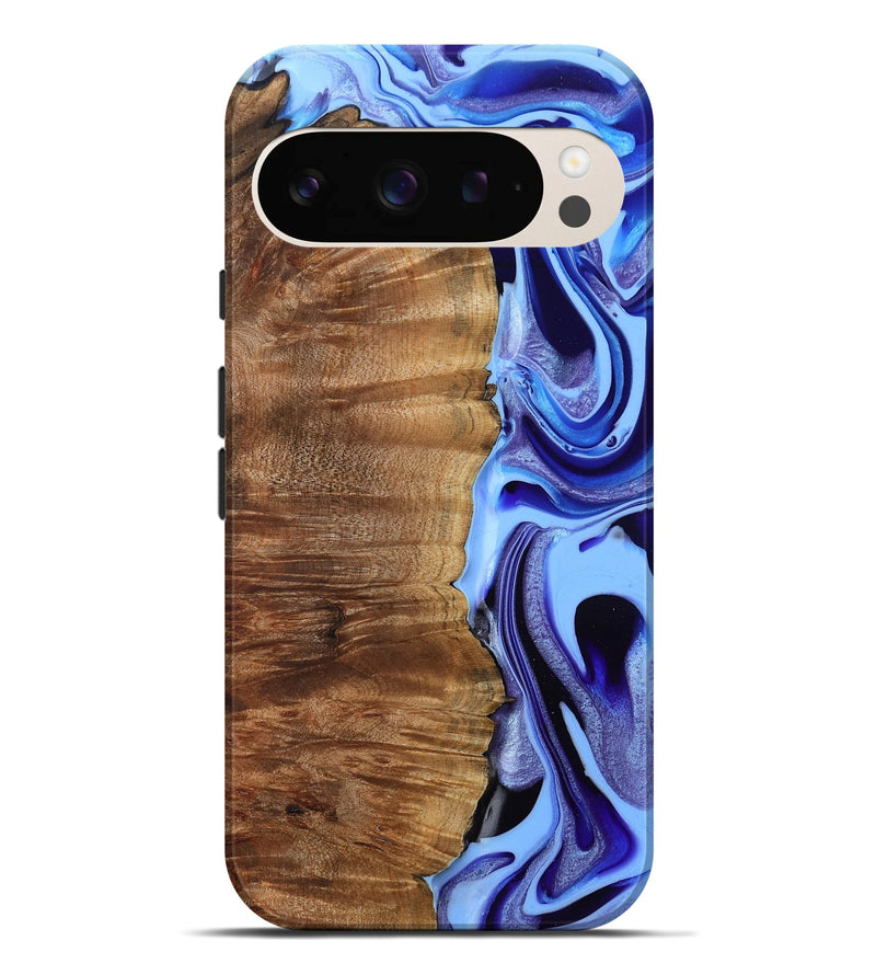 Pixel 9 Pro XL Wood Live Edge Phone Case - Flynn (Blue, 801745)