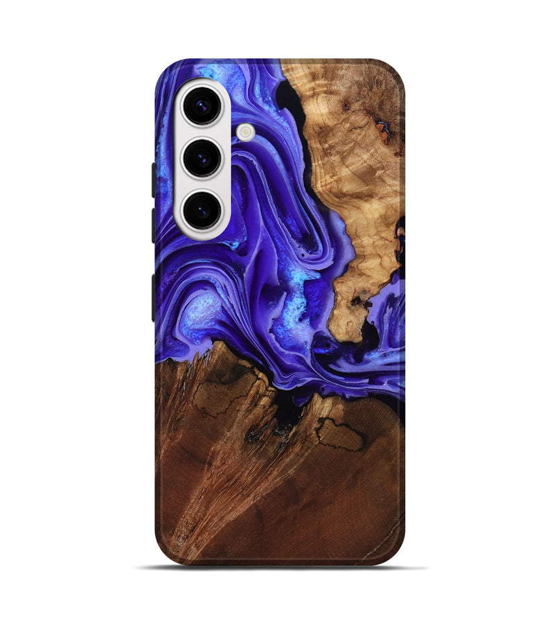 Galaxy S25 Wood Live Edge Phone Case - Nyomi (Purple, 801746)