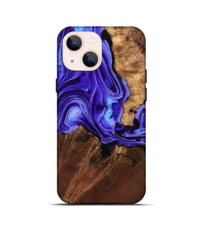 iPhone 13 mini Wood Live Edge Phone Case - Nyomi (Purple, 801746)