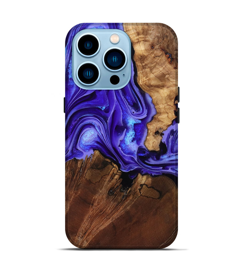 iPhone 14 Pro Wood Live Edge Phone Case - Nyomi (Purple, 801746)