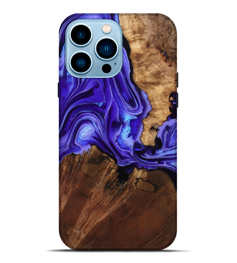 iPhone 14 Pro Max Wood Live Edge Phone Case - Nyomi (Purple, 801746)