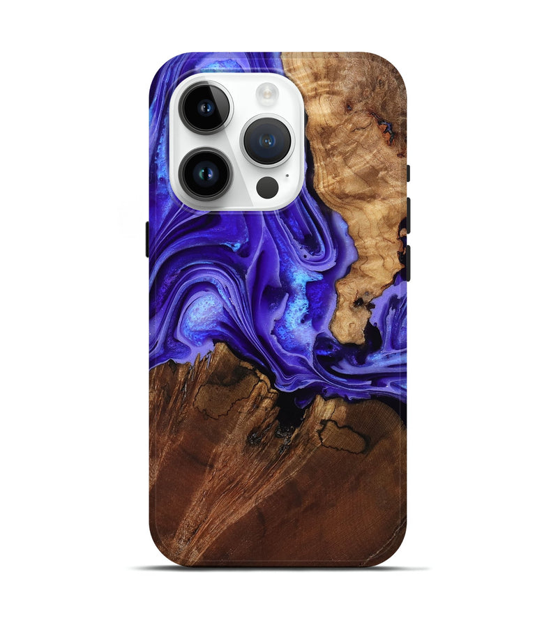 iPhone 15 Pro Wood Live Edge Phone Case - Nyomi (Purple, 801746)