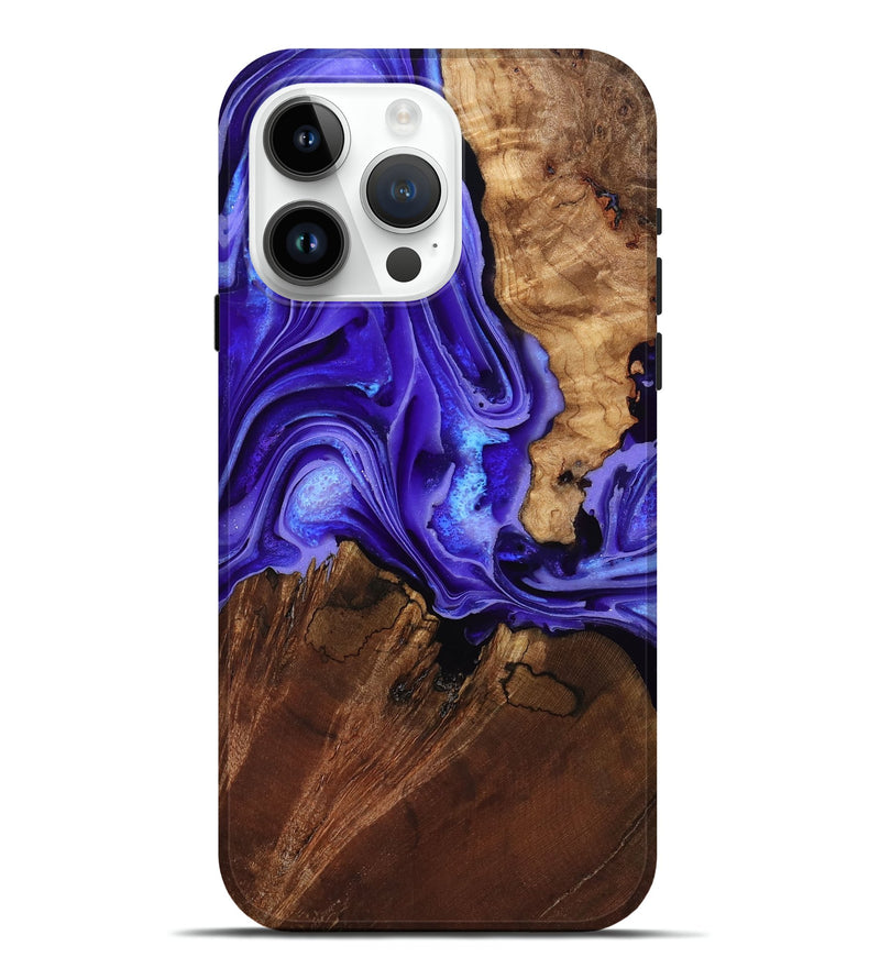 iPhone 15 Pro Max Wood Live Edge Phone Case - Nyomi (Purple, 801746)