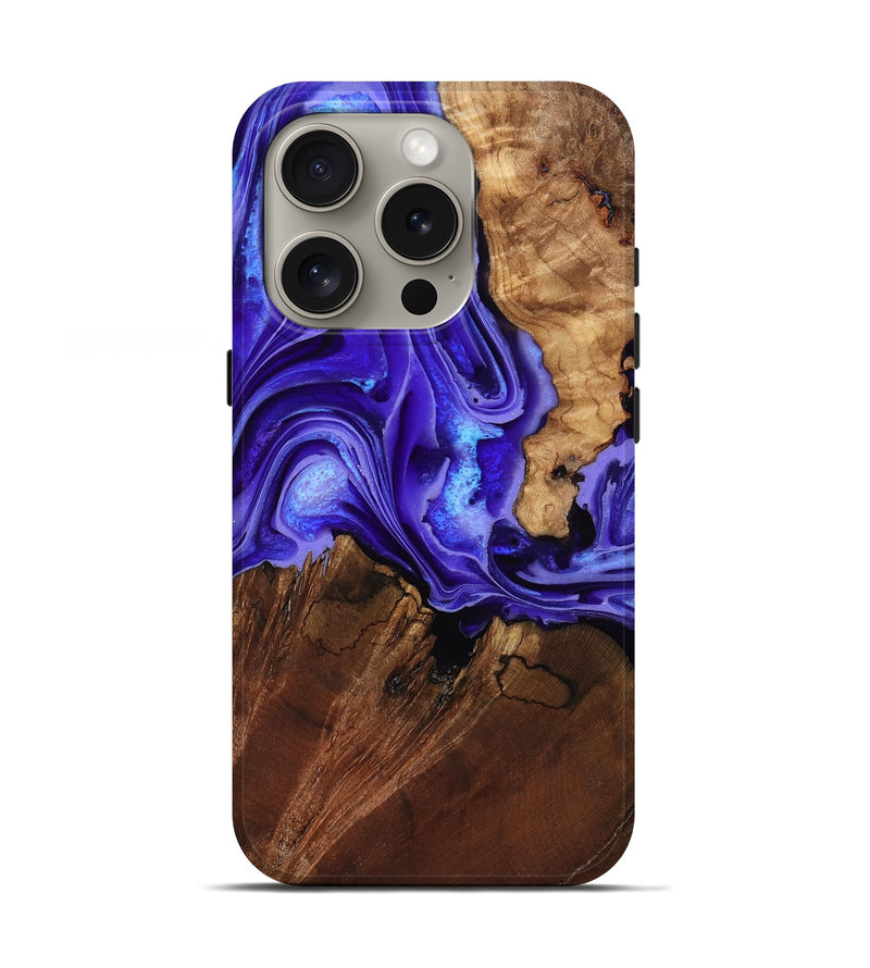iPhone 16 Pro Wood Live Edge Phone Case - Nyomi (Purple, 801746)