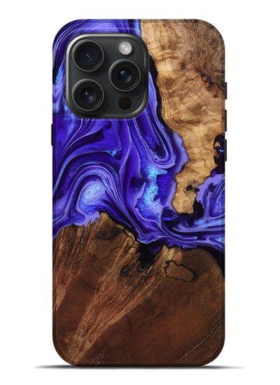 iPhone 16 Pro Max Wood Live Edge Phone Case - Nyomi (Purple, 801746)