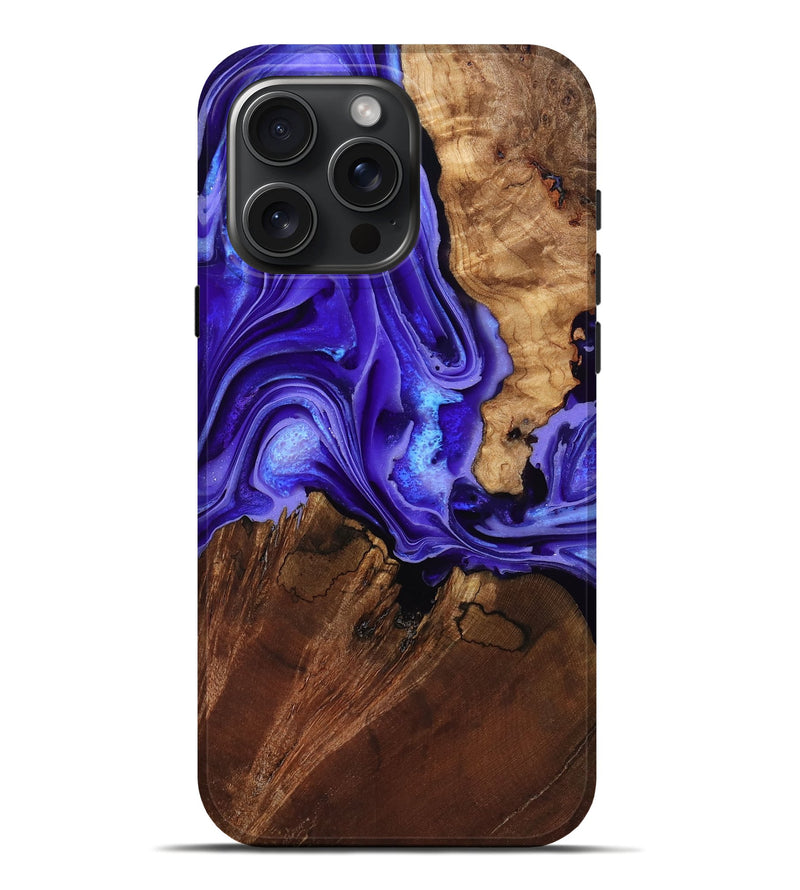 iPhone 16 Pro Max Wood Live Edge Phone Case - Nyomi (Purple, 801746)