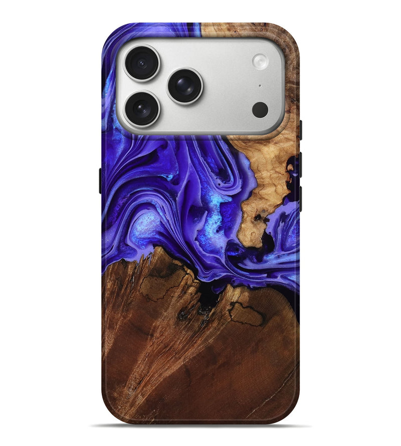 iPhone 17 Pro Max Wood Live Edge Phone Case - Nyomi (Purple, 801746)