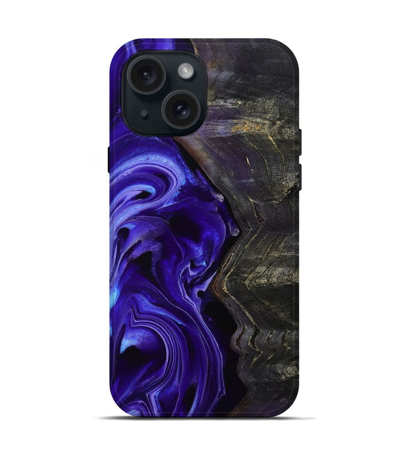 iPhone 15 Wood Live Edge Phone Case - Jami (Purple, 801747)