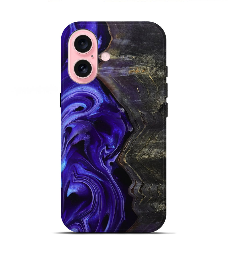 iPhone 16 Wood Live Edge Phone Case - Jami (Purple, 801747)